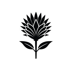 Indian paintbrush flower silhouette vector icon