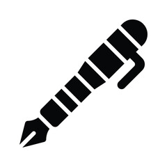 An glyph icon of classic fountain pen tool