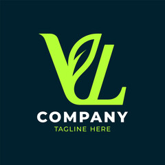 Joint letter green leaf logo design
