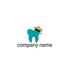 This logo combines elements of teeth and a graduation cap, which illustrates the connection between the fields of dentistry and education.