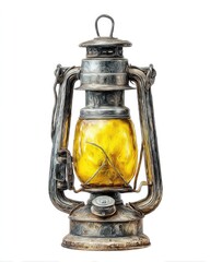 Vintage lantern with amber glow
