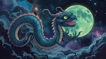 dragon on the moon