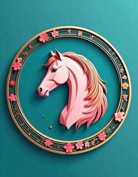 馬　馬の絵 桜 花の絵 テクスチャーアート さくら 馬 馬の絵 桜 花の絵 テクスチャーアート さくら 馬 馬の絵 桜
