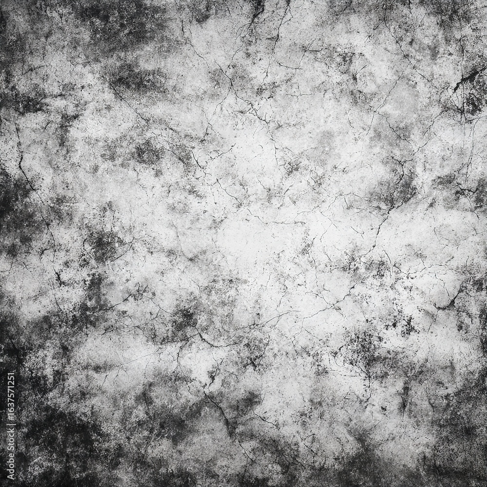 Poster abstract background showing a textured surface with black and white color gradient and cracks