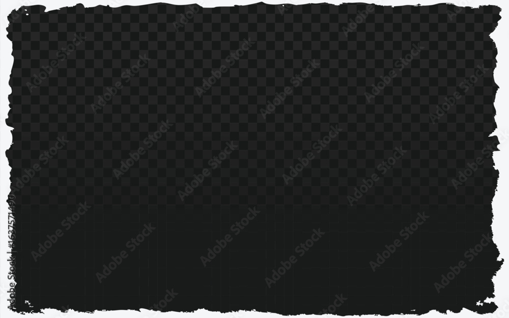 Poster abstract grunge vector frame with a distressed, torn paper edge and a transparent center. this versa