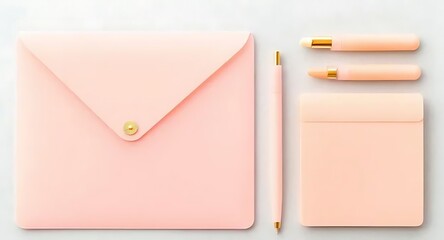Blank notebook with pen and pencil for office, business, or school writing