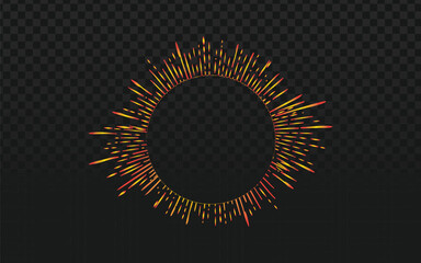 Energetic sound wave equalizer with radiating spikes and a vibrant orange-yellow gradient. Perfect for music-related branding, podcast covers, and modern tech graphic designs.
