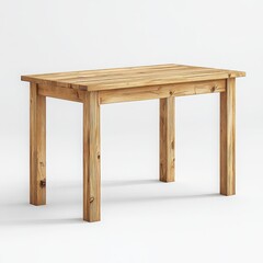 Simple Rustic Wooden Table in Minimalist Design Ideal for Modern Dining Room or Kitchen Setting