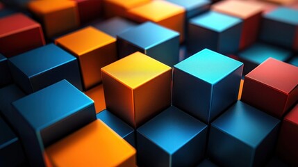 Obraz premium Abstract geometric pattern of cubes in vibrant colors
