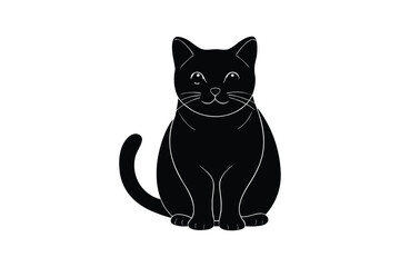 Fototapeta premium Silhouette art design illustration of a British Shorthair cat.eps