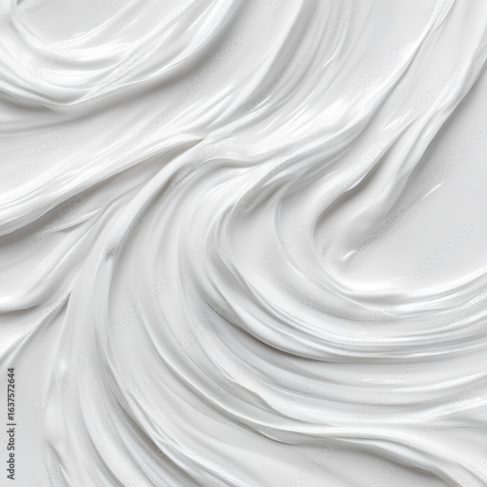 Poster a close up of a swirled white creamy substance with smooth texture and subtle shadow details creatin