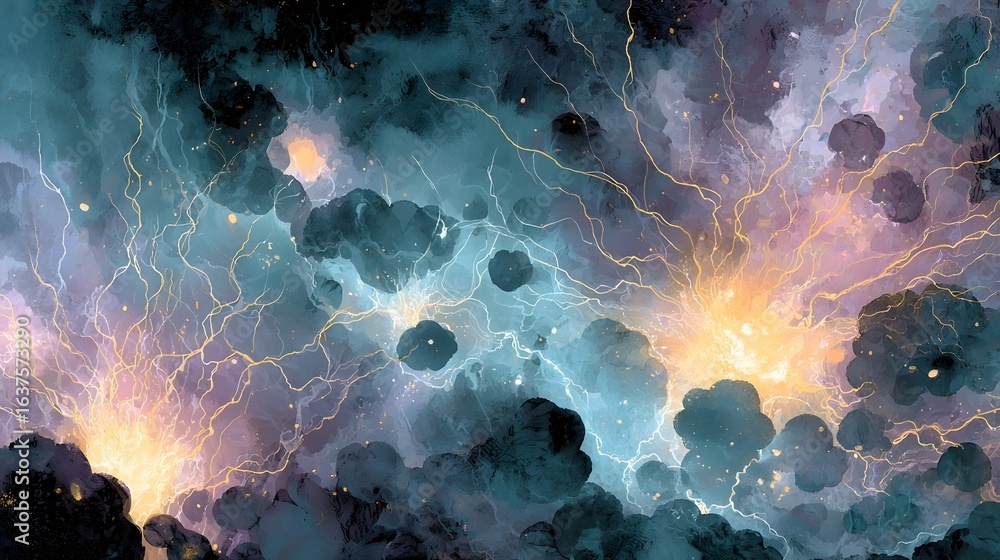 Poster a captivating image of a dynamic colorful nebula erupting with luminous energy showcasing the vastne