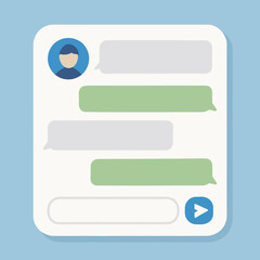 Chat Message Interface with User Profile Icon and Text Bubbles