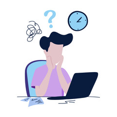 A Person Overwhelmed with Work, Time Pressure, and Uncertainty.