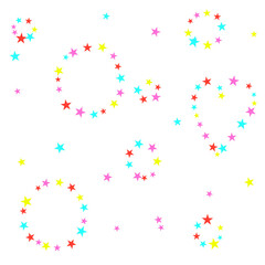 カラフルな星のフレーム　キラキラ