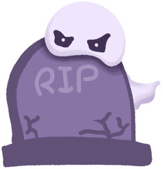 halloween graveyard-The grave has a ghost