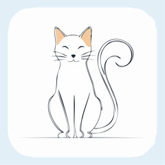 Simple cat icon for pet care, adoption, or animal themes