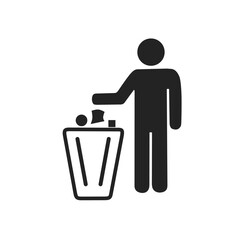 vector sign of throw away rubbish in its place on a white background