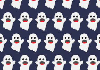 Patrón de fantasmas en fondo azul oscuro