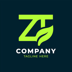 Joint letter green leaf logo design