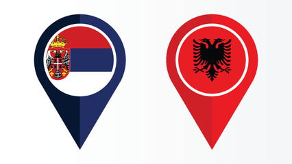 Illustration Vector Featuring Serbia and Albania Identity
