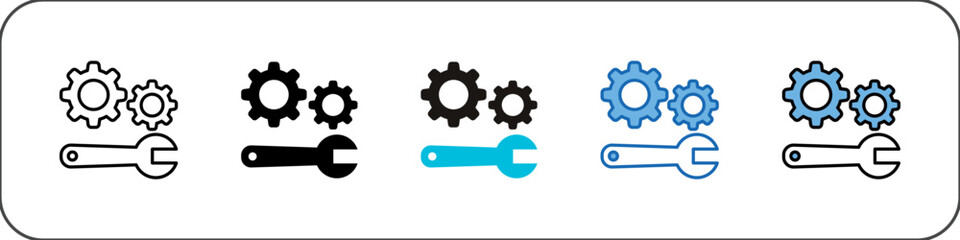 Obraz premium Mechanization Icon Pack Multistyle Illustration