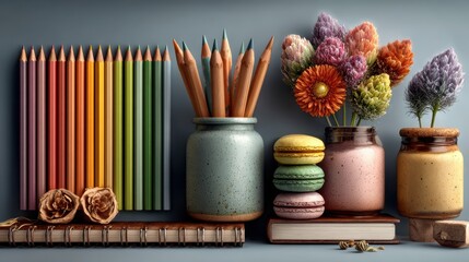 Colored pencils banner