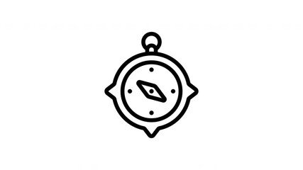 Animated a simple outline drawing of a compass comes alive. video - Powered by Adobe