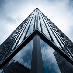 Obraz premium Glass and Steel Corporate Tower Representing Achievement