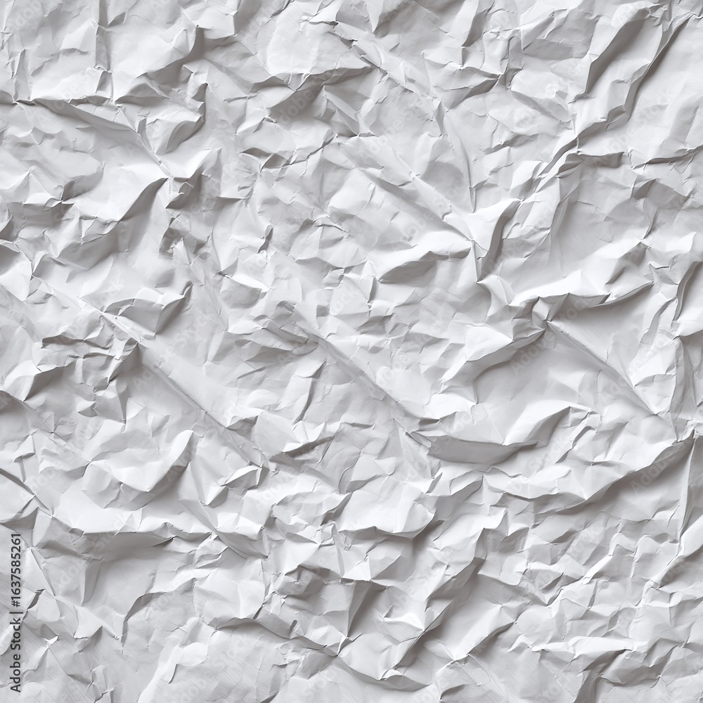 Aufkleber a close up shot of crumpled white paper showing the texture and shadows creating an abstract pattern