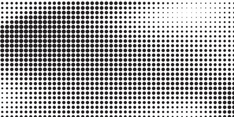 Set of halftone dots gradient pattern texture isolated on white background. Straight dotted spots using halftone circle dot raster texture. Vector blot  modern