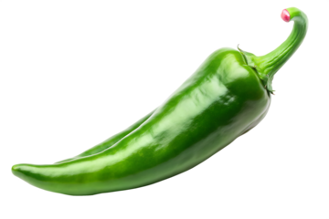 Green chili pepper isolated on white background PNG.AI Generated.
