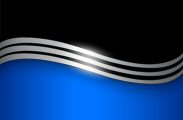 Abstract silver blue background with shiny chrome metal wavy pattern design.