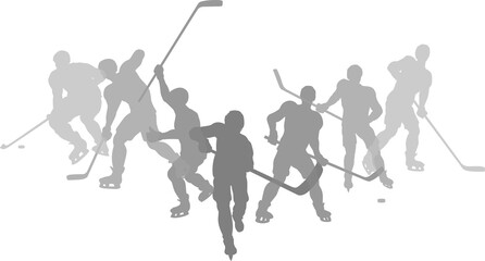 Ice Hockey Silhouette People Player Silhouettes
