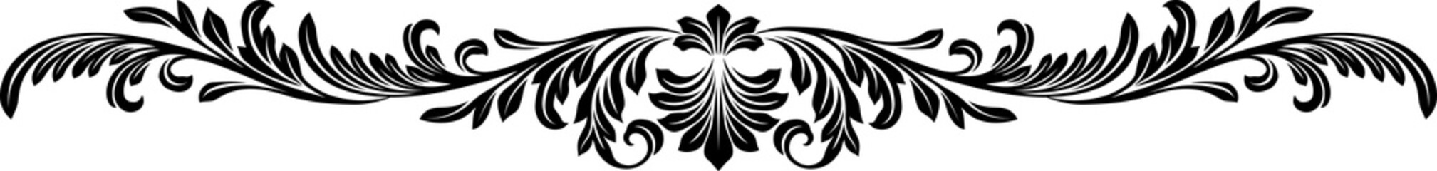 Obraz na płótnie Canvas Filigree Crest Heraldic Motif Pattern Divider