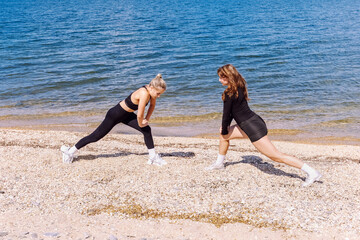 Cardio training on the beach promotes fitness and outdoor activity