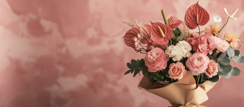 Elegant flower bouquet wrapped in eco friendly craft paper for special occasions