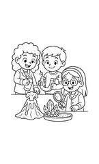 Cartoon science activity with kids: experiments and discovery in the classroom