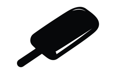 Dark chocolate ice cream bar on a stick silhouette vector