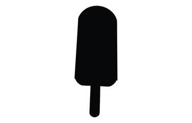 Dark chocolate ice cream bar on a stick silhouette vector