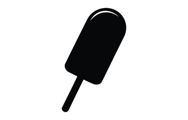 Dark chocolate ice cream bar on a stick silhouette vector