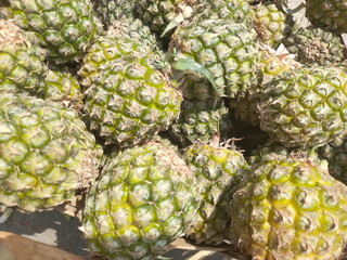 pineapple on the market  top view