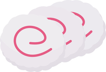 Narutomaki or Steamed Fish Cake Slices Illustration
