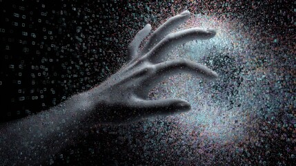 Reaching hand abstract art