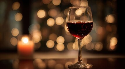 Red wine glass cozy atmosphere
