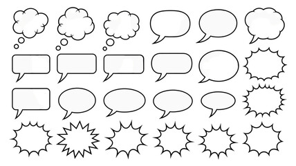 Fototapeta premium Set of chat speech bubble templates. Modern vector flat illustration.