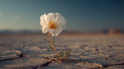 Resilient flower in dry land