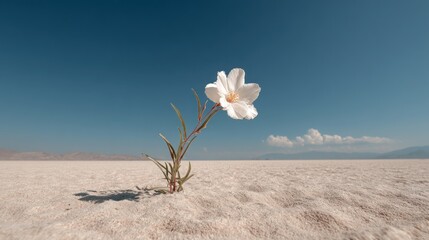 Resilient flower in desert landscape