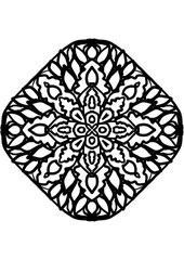 Ornate round floral lace mandala pattern with a vintage decorative ornamental texture