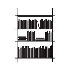Organized elegance for any space – Bookshelf silhouette crafted with refined Bookshelf vector – Bookshelf illustration – furniture silhouette

